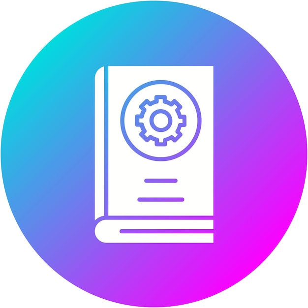 El icono vectorial de la configuración del libro se puede usar para el conjunto de iconos de la biblioteca