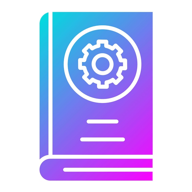 El icono vectorial de la configuración del libro se puede usar para el conjunto de iconos de la biblioteca