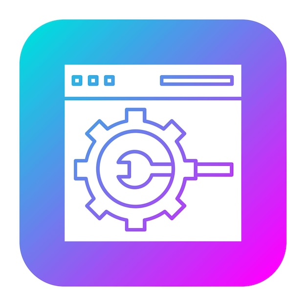 El icono vectorial de la configuración del sitio web se puede utilizar para el conjunto de iconos SEO y SEM