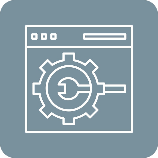 El icono vectorial de la configuración del sitio web se puede utilizar para el conjunto de iconos SEO y SEM