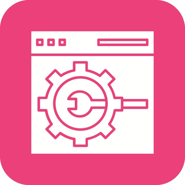 El icono vectorial de la configuración del sitio web se puede utilizar para el conjunto de iconos SEO y SEM