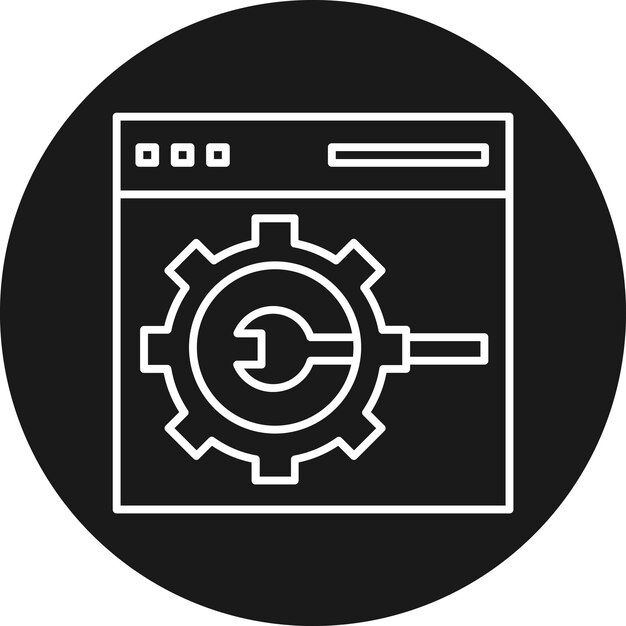 El icono vectorial de la configuración del sitio web se puede utilizar para el conjunto de iconos SEO y SEM