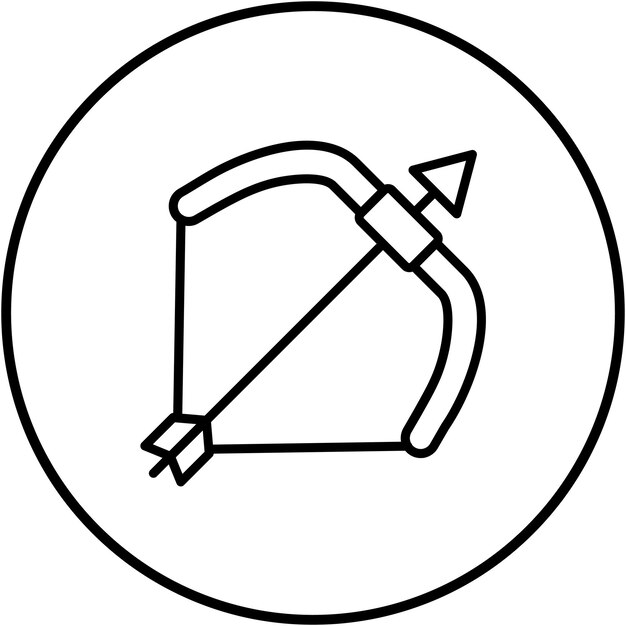 El icono vectorial del conjunto de tiro con arco se puede usar para el conjunto de iconos de diversión al aire libre