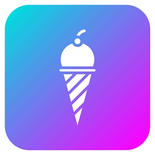 El icono vectorial del cono de helado se puede usar para el conjunto de iconos de entretenimiento