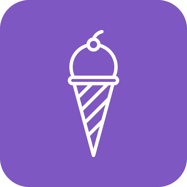 El icono vectorial del cono de helado se puede usar para el conjunto de iconos de entretenimiento