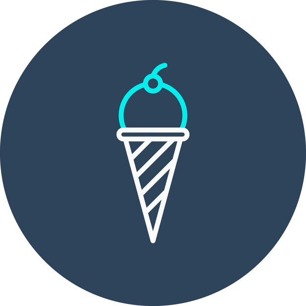 El icono vectorial del cono de helado se puede usar para el conjunto de iconos de entretenimiento