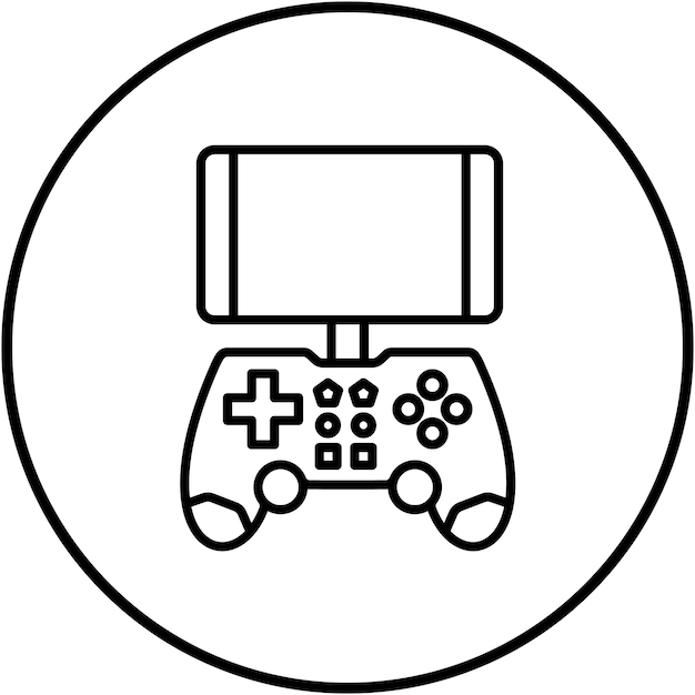 El icono vectorial de la consola de juegos móviles se puede utilizar para el conjunto de iconos de tecnología