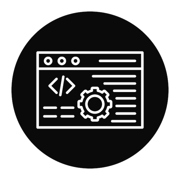 El icono vectorial de la consola del sistema se puede utilizar para el conjunto de iconos sin código