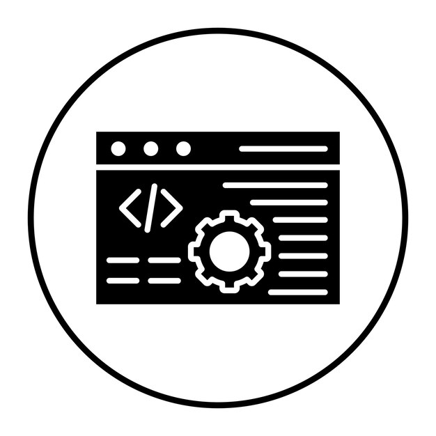 El icono vectorial de la consola del sistema se puede utilizar para el conjunto de iconos sin código