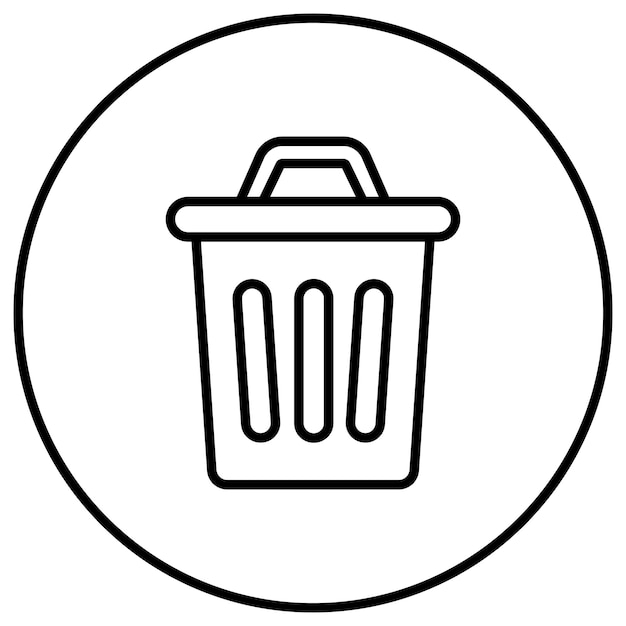El icono vectorial del contenedor de basura se puede usar para el conjunto de iconos de limpieza de la casa