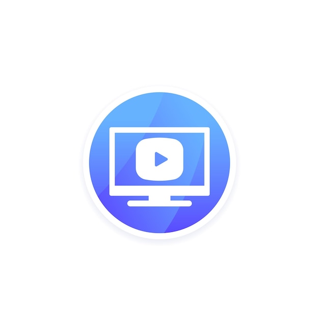 Icono vectorial de contenido de video con un TV