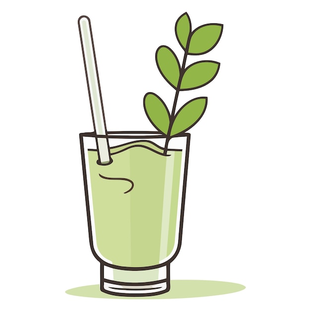 Un icono vectorial de contorno de matcha té verde yogur pops o helado