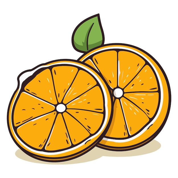 Vector un icono vectorial de contorno de rebanadas de mandarina o mandarina