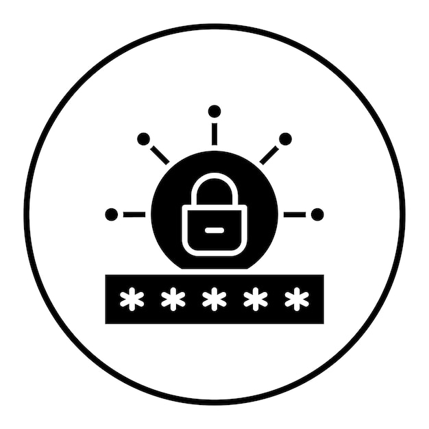 El icono vectorial de contraseña se puede usar para el conjunto de iconos de alojamiento web