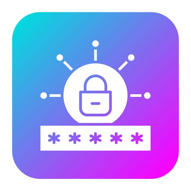 El icono vectorial de contraseña se puede usar para el conjunto de iconos de alojamiento web