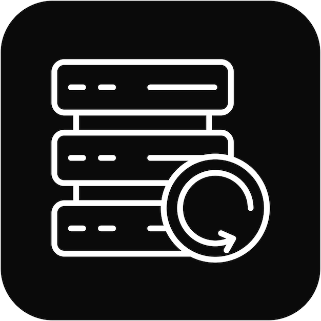 El icono vectorial de copia de seguridad de datos se puede utilizar para el conjunto de iconos de negocios y recursos humanos