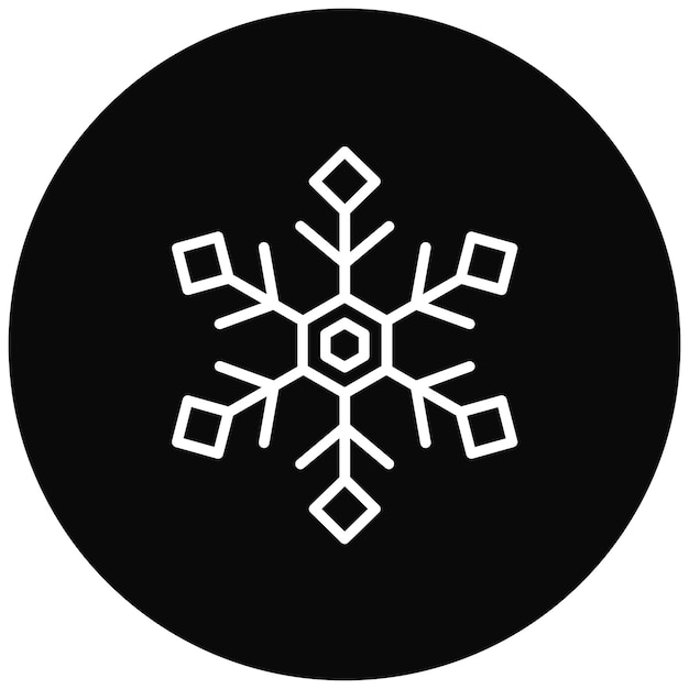 El icono vectorial de copo de nieve se puede usar para el conjunto de iconos de Carnaval