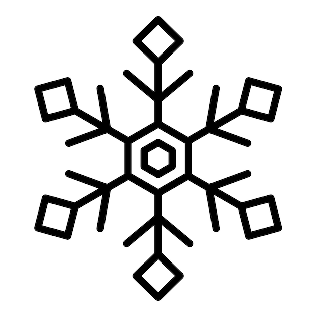 El icono vectorial de copo de nieve se puede usar para el conjunto de iconos de Carnaval