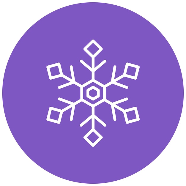 El icono vectorial de copo de nieve se puede usar para el conjunto de iconos de Carnaval