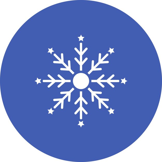 El icono vectorial de copo de nieve se puede usar para el conjunto de iconos de invierno