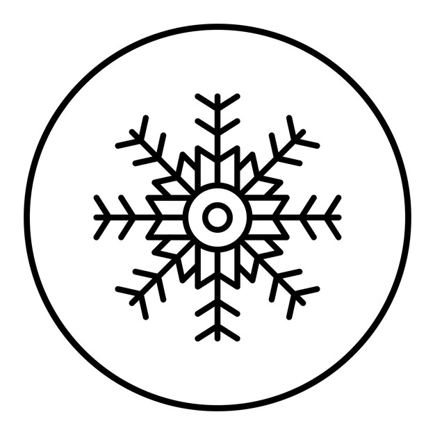 El icono vectorial de copo de nieve se puede usar para el conjunto de iconos de invierno