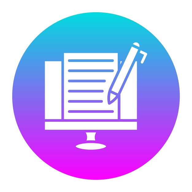 El icono vectorial de copywriting en línea se puede usar para el conjunto de iconos de negocios basados en el hogar