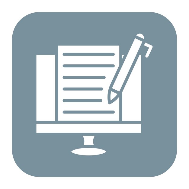El icono vectorial de copywriting en línea se puede usar para el conjunto de iconos de negocios basados en el hogar