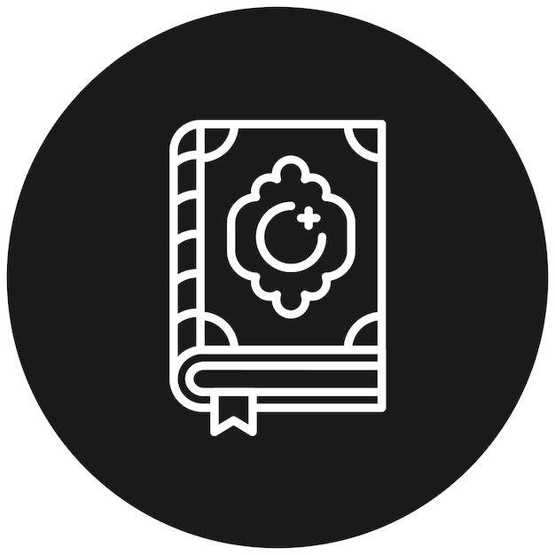 Icono vectorial del Corán Se puede usar para el conjunto de iconos de Ramadán
