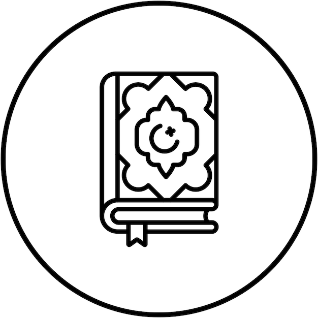 El icono vectorial del Corán se puede usar para el iconset de Dubai