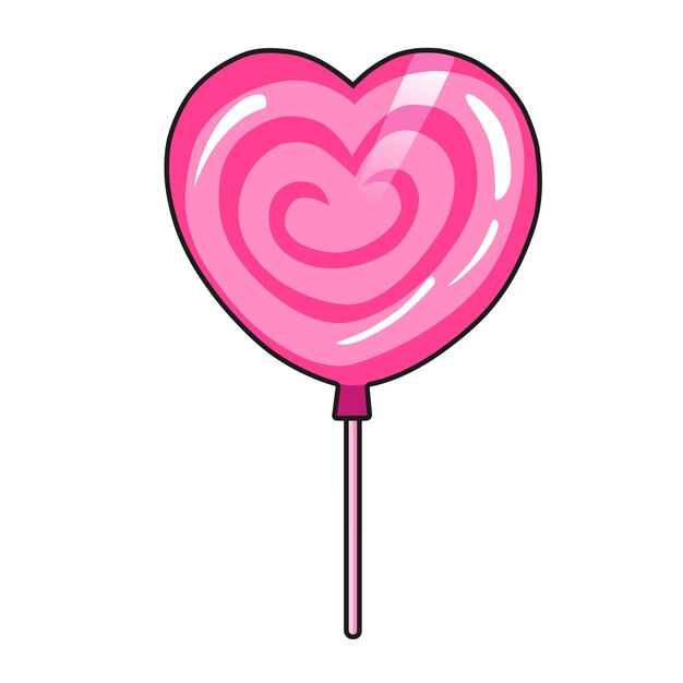 Icono vectorial de corazón piruleta para el día de San Valentín Colección de elementos de diseño plano Para tarjetas de felicitación