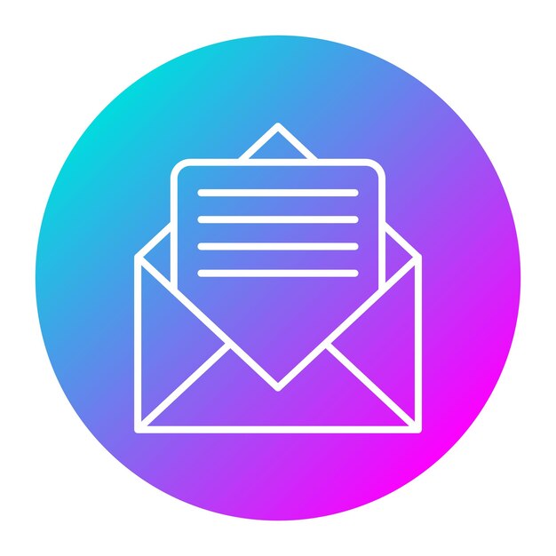 El icono vectorial de correo electrónico se puede utilizar para el conjunto de iconos de comunicación y medios