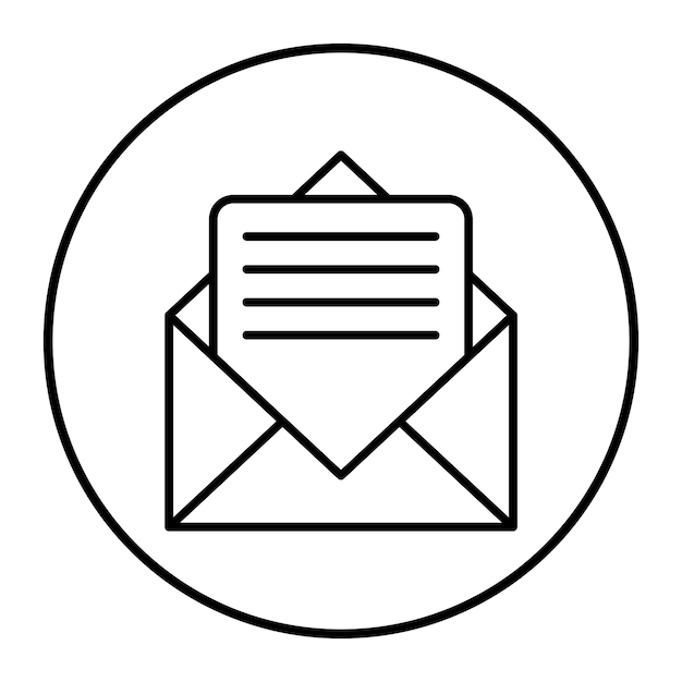 El icono vectorial de correo electrónico se puede utilizar para el conjunto de iconos de comunicación y medios