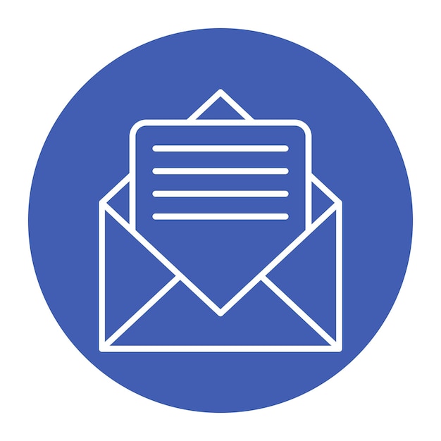 El icono vectorial de correo electrónico se puede utilizar para el conjunto de iconos de comunicación y medios