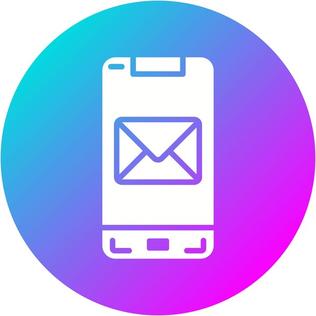 El icono vectorial de correo móvil se puede utilizar para el conjunto de iconos de aplicaciones móviles