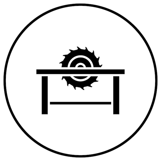 El icono vectorial del cortador de tabla se puede utilizar para el conjunto de iconos de herramientas de construcción