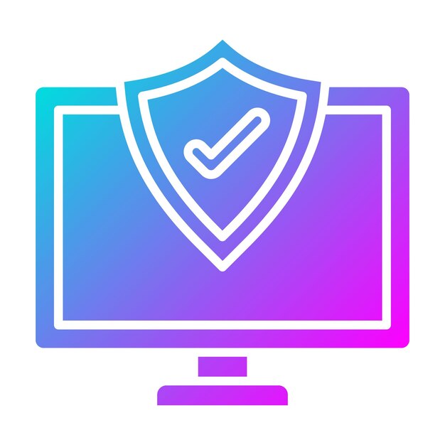 El icono vectorial del cortafuegos de la computadora se puede utilizar para el conjunto de iconos de protección y seguridad