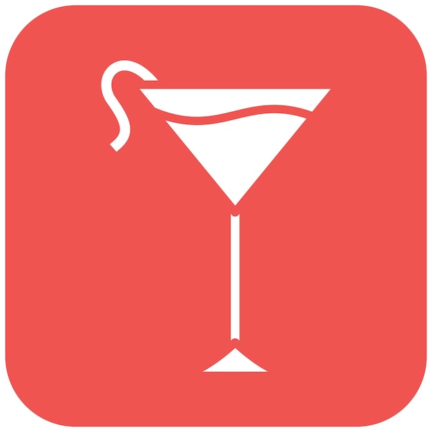 El icono vectorial cosmopolita se puede utilizar para el conjunto de iconos de bebidas