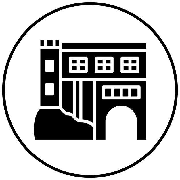 El icono vectorial de la costa de Amalfi se puede utilizar para el conjunto de iconos de Italia