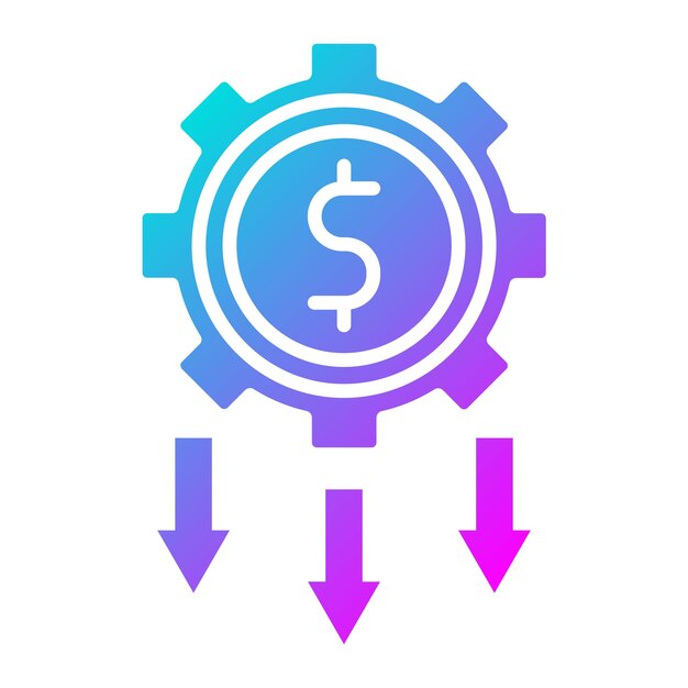 El icono vectorial de bajo costo de inicio se puede utilizar para el conjunto de iconos de negocios basados en el hogar