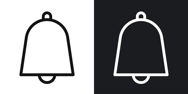 Icono vectorial de cowbell establecido en contornos en blanco y negro