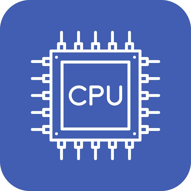 El icono vectorial de la CPU se puede utilizar para el conjunto de iconos de computadora y hardware