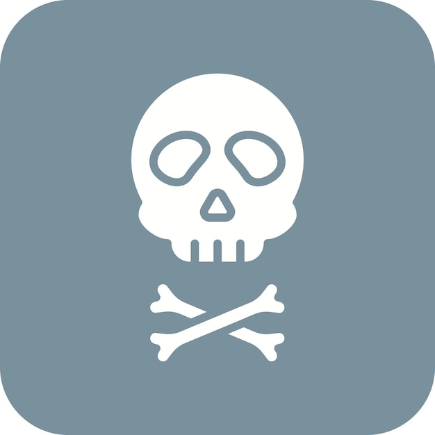 El icono vectorial del cráneo se puede usar para el conjunto de iconos de Crimen y Ley
