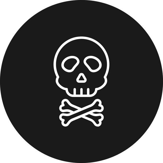 El icono vectorial del cráneo se puede usar para el conjunto de iconos de Crimen y Ley