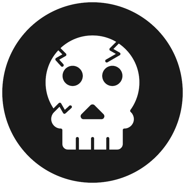 Vector el icono vectorial del cráneo se puede usar para el conjunto de iconos de halloween