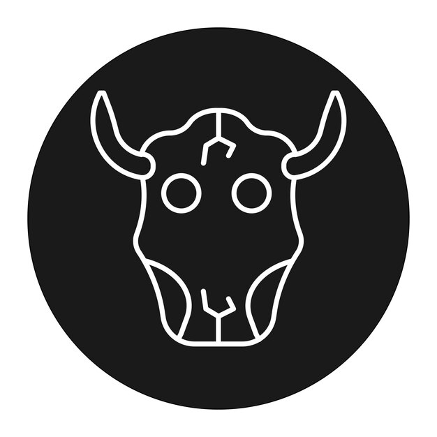 El icono vectorial del cráneo de toro se puede usar para el conjunto de iconos del desierto