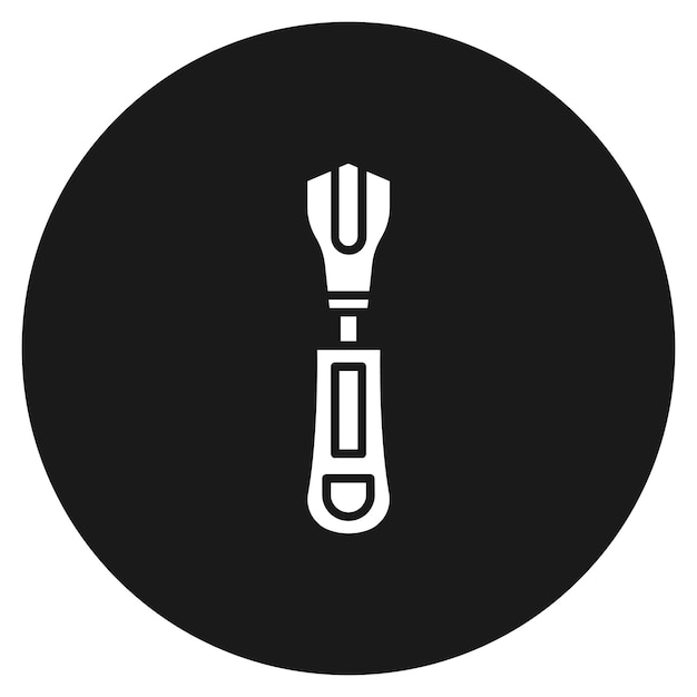 El icono vectorial de la cremallera se puede utilizar para el conjunto de iconos de costura