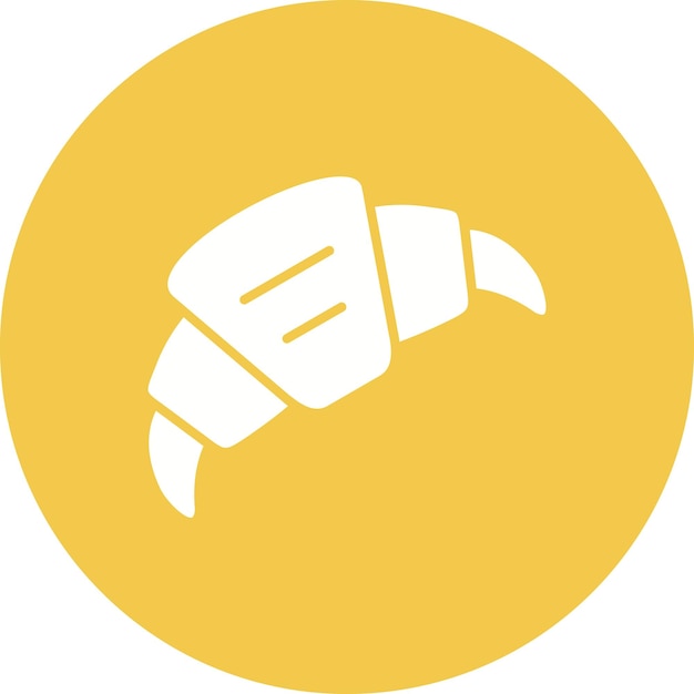 El icono vectorial del croissant se puede usar para el conjunto de iconos de la cafetería