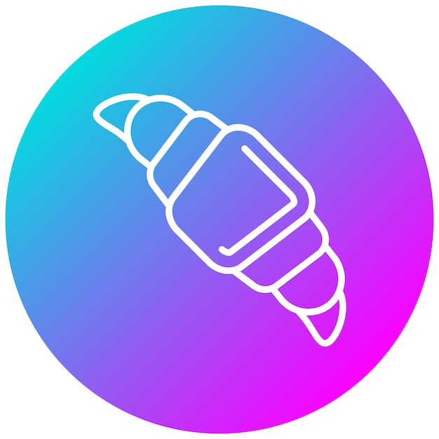 El icono vectorial del croissant se puede usar para el conjunto de iconos de la cafetería