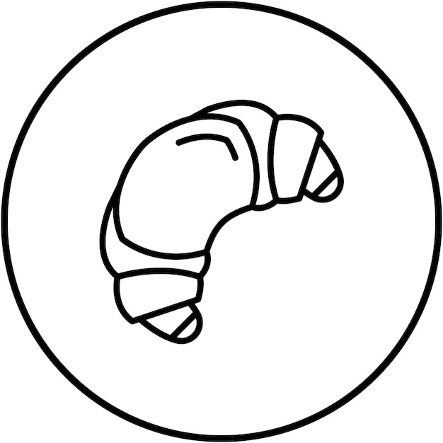 El icono vectorial de croissant se puede usar para el conjunto de iconos de dulces y dulces