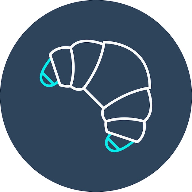 El icono vectorial del croissant se puede usar para el conjunto de iconos de la mañana y el desayuno